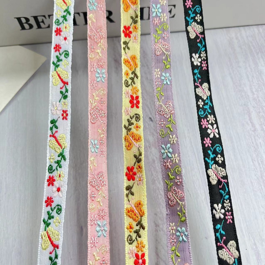 National jacquard ribbon narrow butterfly small flower graphic clothing accessories AH-2823 wide 1CM