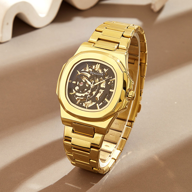 REALLUX Live Broadcast with Hollow Automatic Mechanical Watch Men's Waterproof Trend Business Mechanical Watch Manufacturers