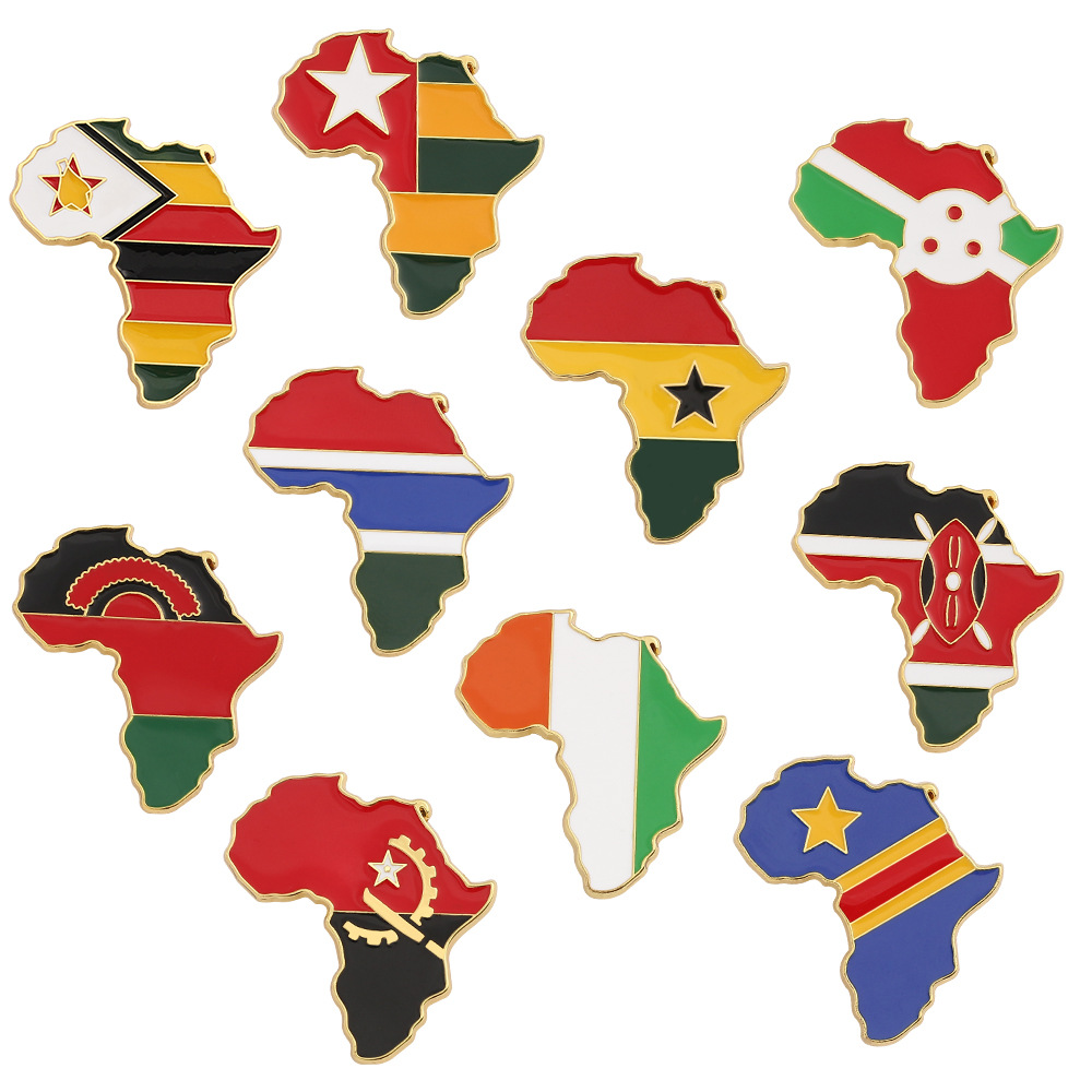 Picture of World Map Brooch Africa Map Angola Ghana Kenya Pin Creative Personality Badge