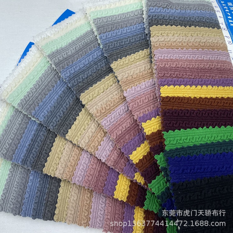 Spring and Autumn New Knitted Snake Bubble Jacquard 320g TR Snake Bubble Jacquard Polyester Cotton Knitted Jacquard Fabric
