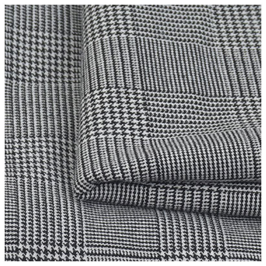 Polyester viscose stretch plaid fabric 40/2 + 40D * 40/2 + 40D 64% P33%r3% women's plaid fabric