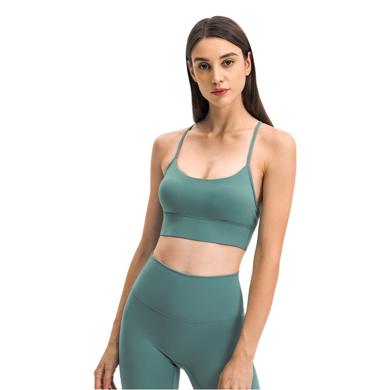 A generation of naked touching words beautiful back sports underwear women's shockproof gathered running exercise fitness yoga bra