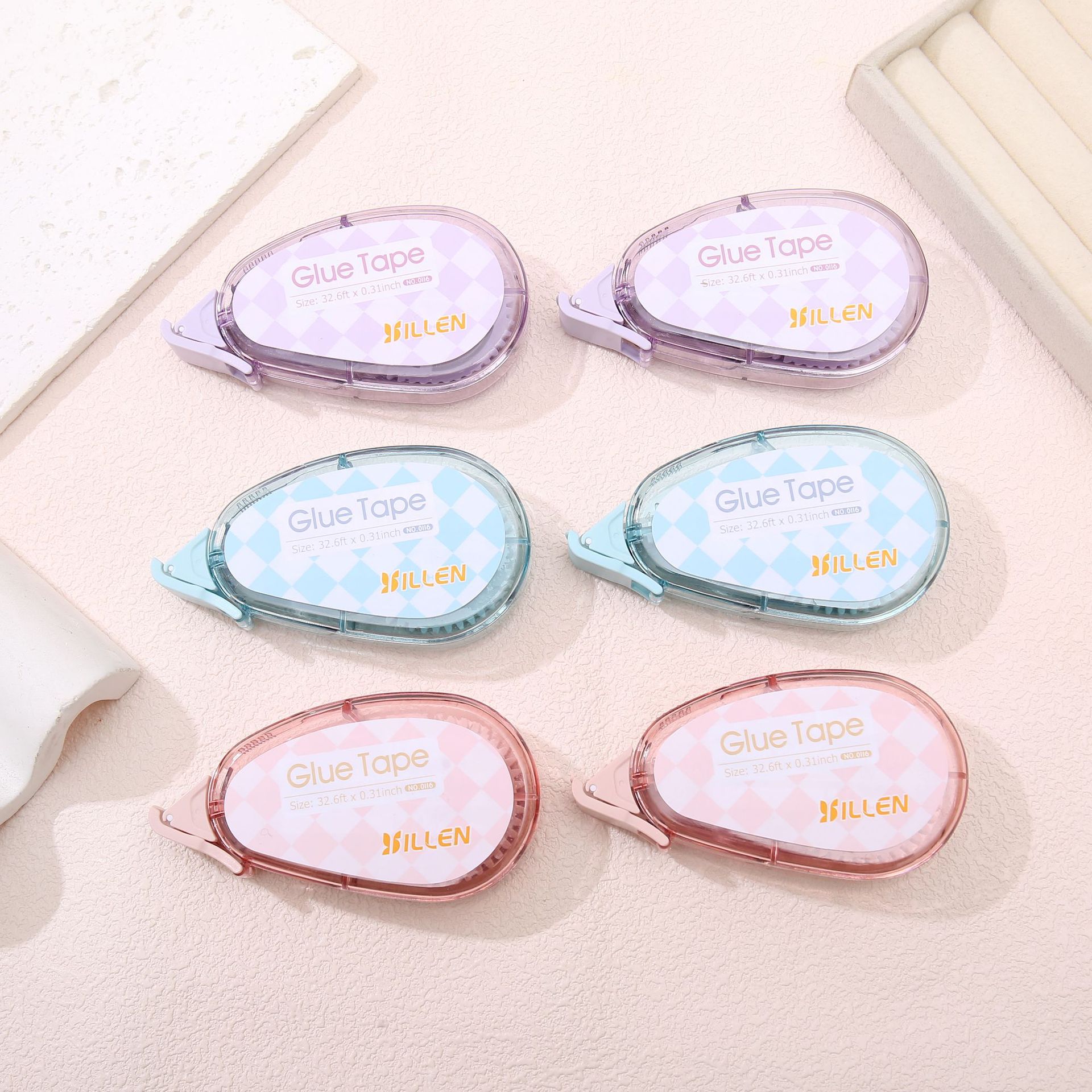 Factory direct supply cross-border adhesive tape point glue student correction tape transparent double-sided adhesive English art glue wholesale