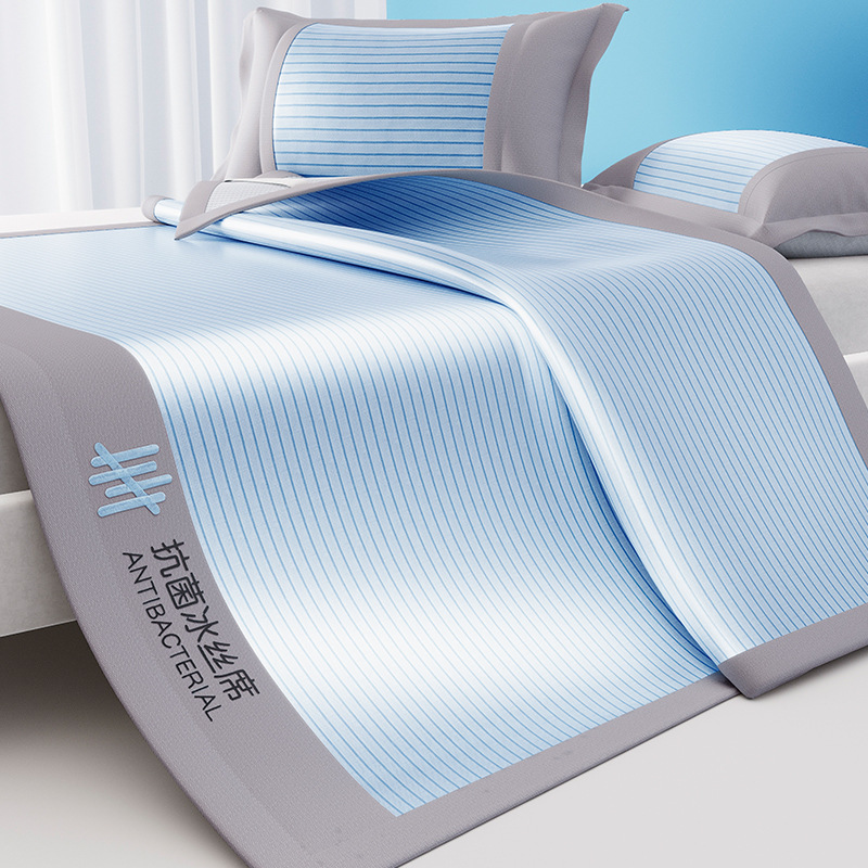 Picture of Class A Maternal and Infant Class Explosions Antibacterial Ice Silk Mat Summer Sleeping Naked Air-conditioned Mat Machine Washable Folding Bed Cover Soft Mat
