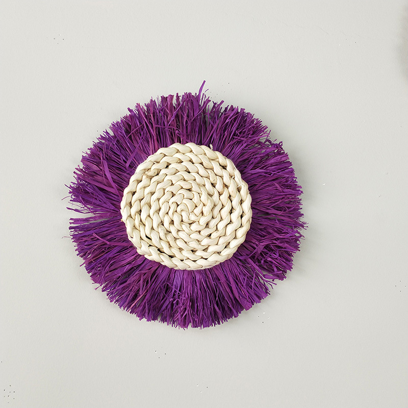 Picture of Pastoral Style Wall Decoration Handmade Straw Wall Decoration Background Wall Decoration Moroccan Style Decoration Sofa Bedside Hanging Decoration