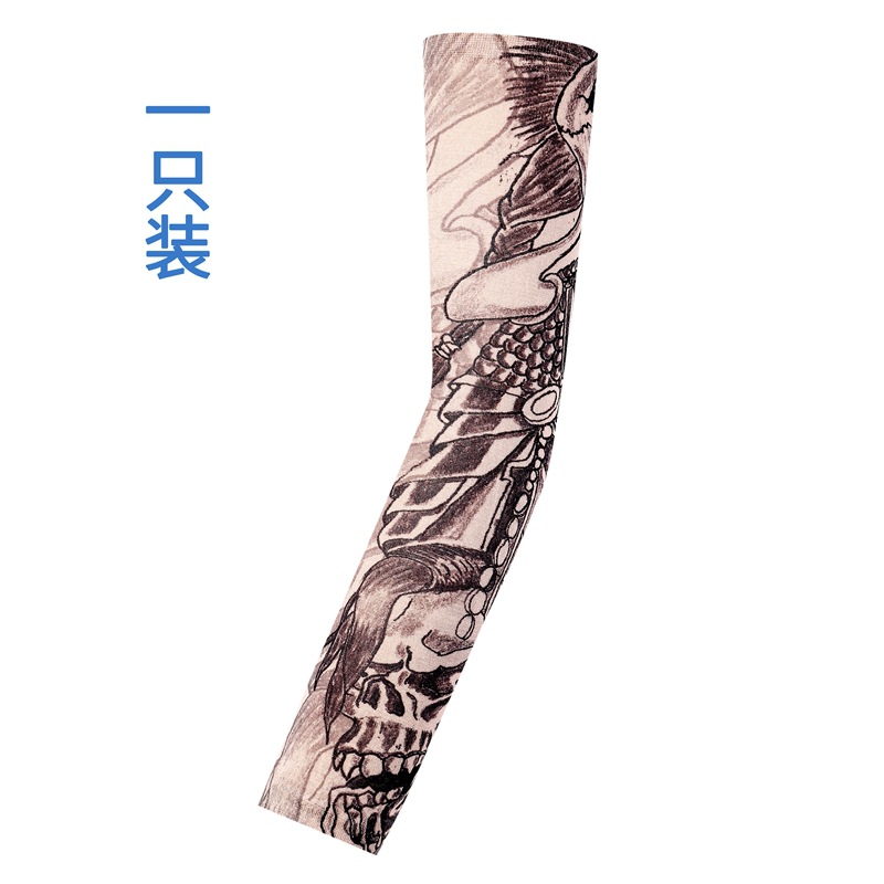 Picture of Flower Arm Tattoo Sleeve Seamless Outdoor Riding Tattoo Sunscreen Sleeve Riding Tattoo Sleeve Optional Color Cross Border