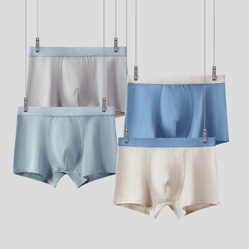 Picture of Teenagers underwear big boys underwear primary and middle school students flat angle fine shuttle cotton boys plain underwear wholesale