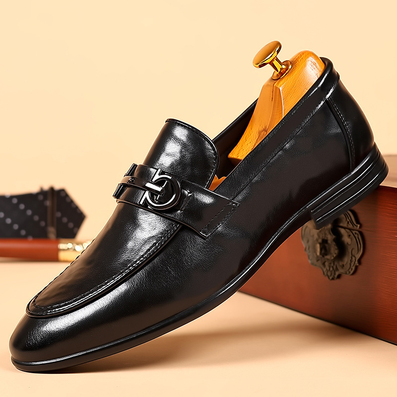 New Korean Style Business Dress Men's Shoes Men's Casual Leather Shoes British Comfortable All-match Breathable Loafers Men's Leather Shoes