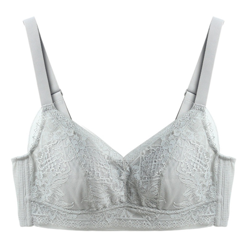 Huaye Mulberry Silk Bra No Steel Ring Comfortable Underwear Summer Thin Lace Adjustable Push-up Bra for Women