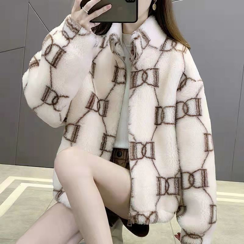 Picture of Lamb wool coat for women 2023 new Korean style outdoor wear winter loose all-matching cotton and thickening cashmere fashion coat