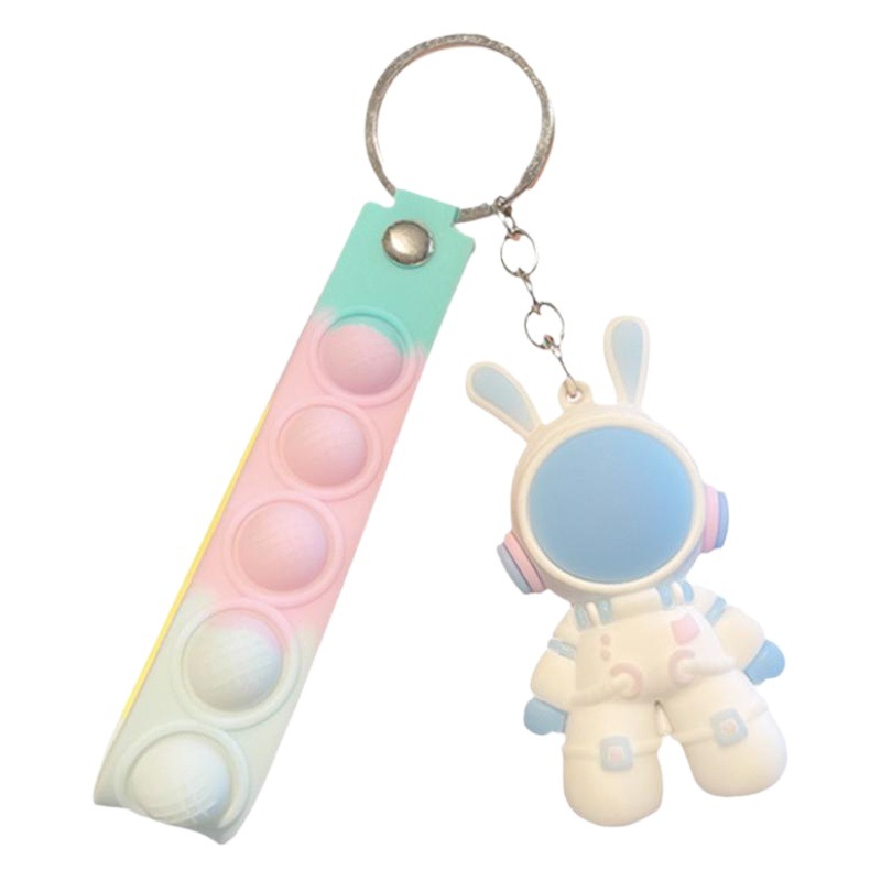 Wholesale Cartoon Space Rabbit Car Keychain Cute Creative Backpack Pendant Astronaut Bag Pendant Small Gift