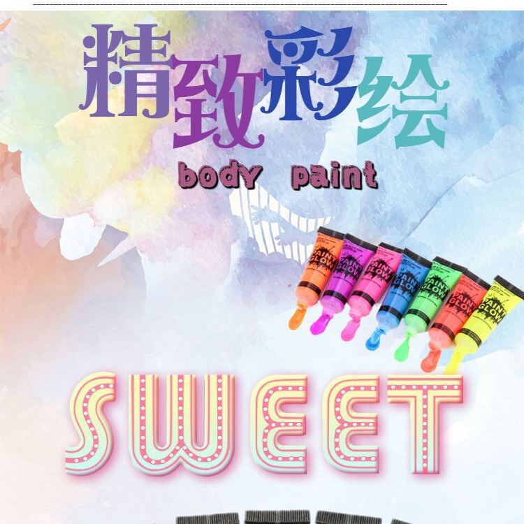 Picture of Cross-border water-based fluorescent face paint fluorescent paint hand-painted paint Halloween face painting diy paint wholesale