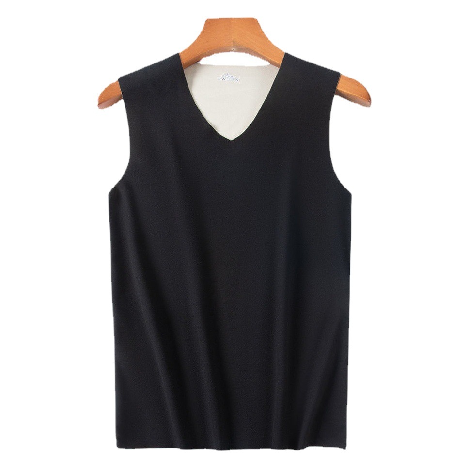 Ab-Sided Thermal Seamless Men's Vest Underwear, Thickened Slim-Fit Fleece-Lined Base Layer