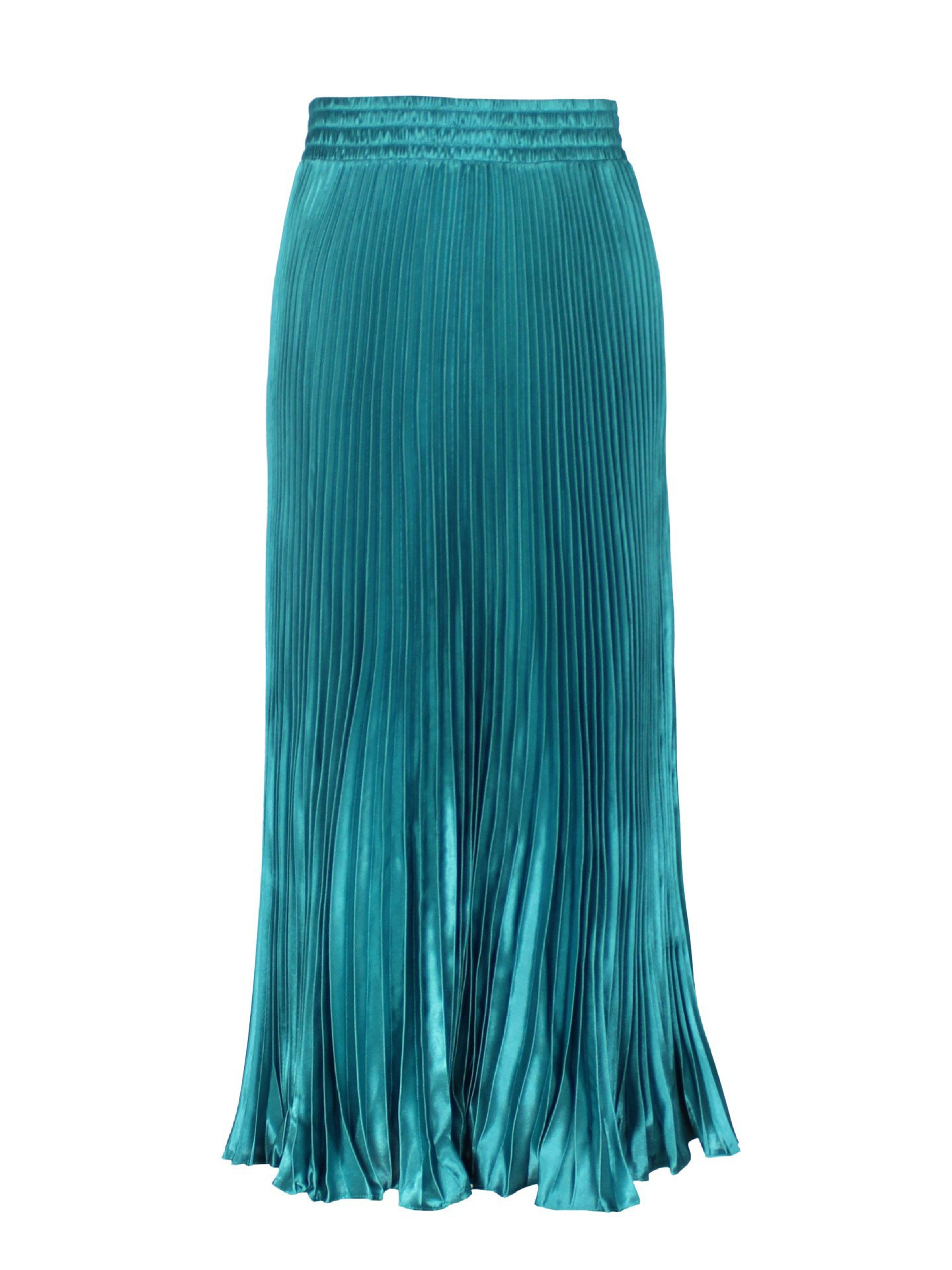 European and American cross-border women's wear, Amazon pleated midi skirt, drape metallic large hem pleated skirt, spring/summer long skirt