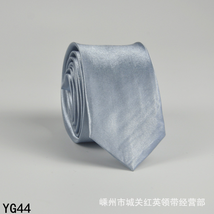 Picture of Solid color tie men's casual 5cm Korean style artificial silk narrow tie for workplace wedding business administrative wholesale