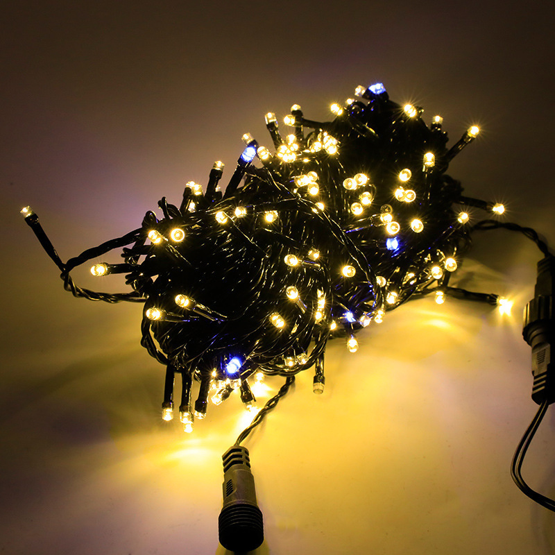 Picture of Source Factory 20m Black Wire with Flashing Led Lights Outdoor Waterproof Male and Female Plug Lighting Project Starry Sky String Lights