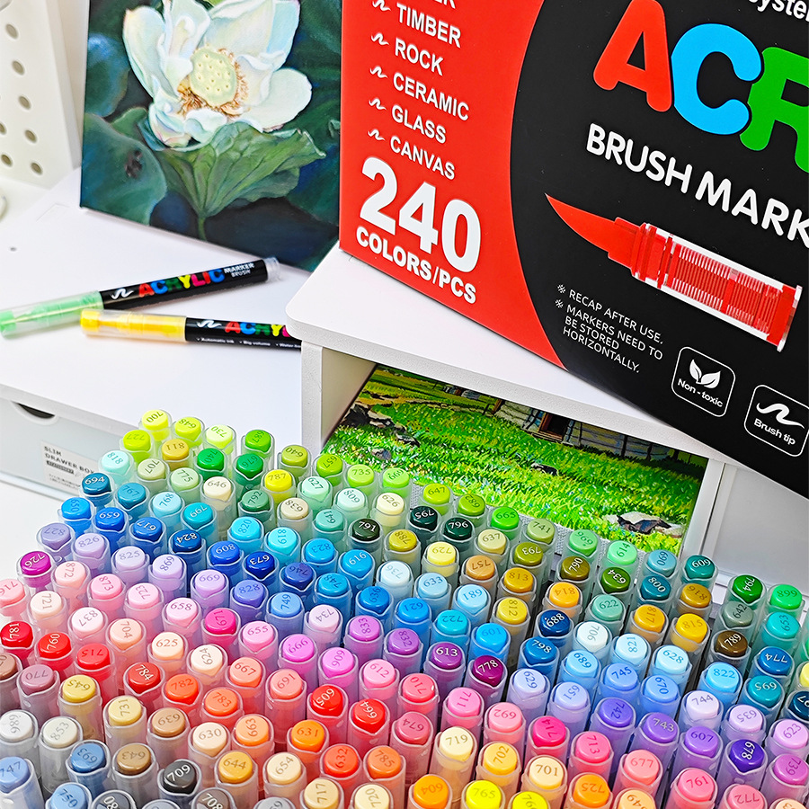 Picture of Guangna 8101 Direct Liquid Acrylic Marker 3 Generation 240 Color Ink Volume Uniform Color Stackable No Odor