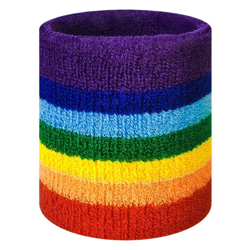 Rainbow Sports Wristbands for Men and Women, Colorful Wristbands for Couples, Fashionable Bracelets, Woven Personalized Wristbands, Basketball Protective Gear
