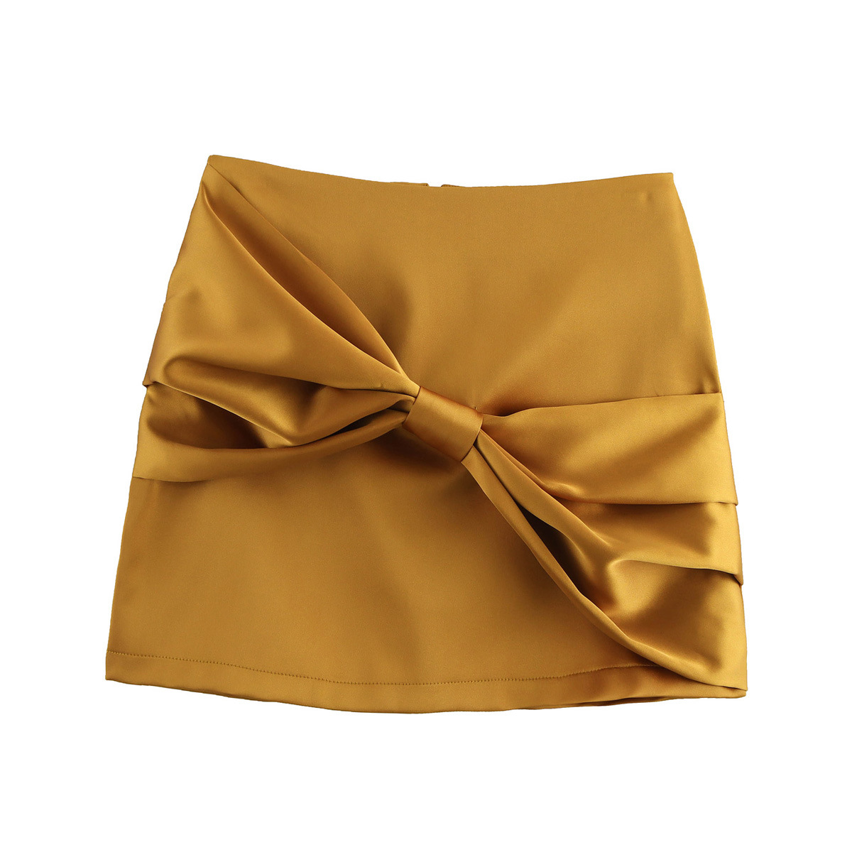 ZA cross-border women's clothing wholesale European and American style new fashion simple versatile bow bright hip skirt