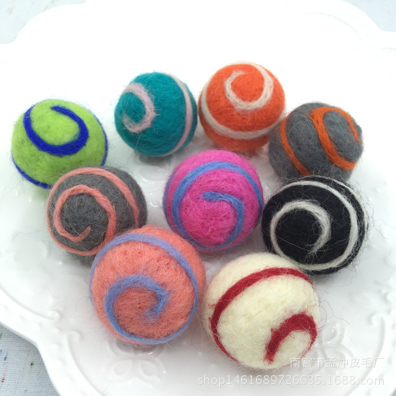 Cross-border colorful thread wool felt ball clothing jewelry dot felt ball diy poke jewelry ball