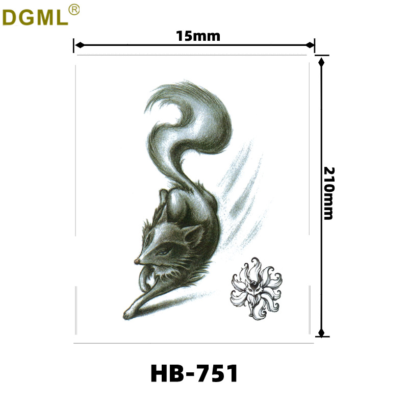 Picture of Small fresh English letters flower butterfly tattoo stickers color creative full arm fox in stock wholesale to map custom