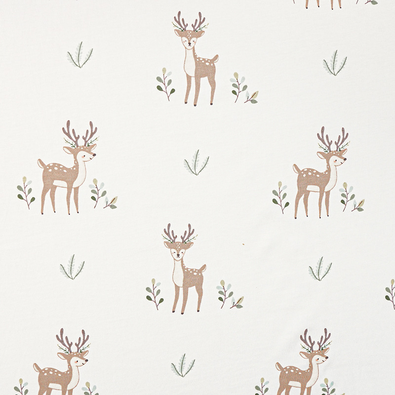 Picture of 130g cotton jersey printed class a combed single-sided cotton printed fabric spring and summer baby pajamas t-shirt fabric