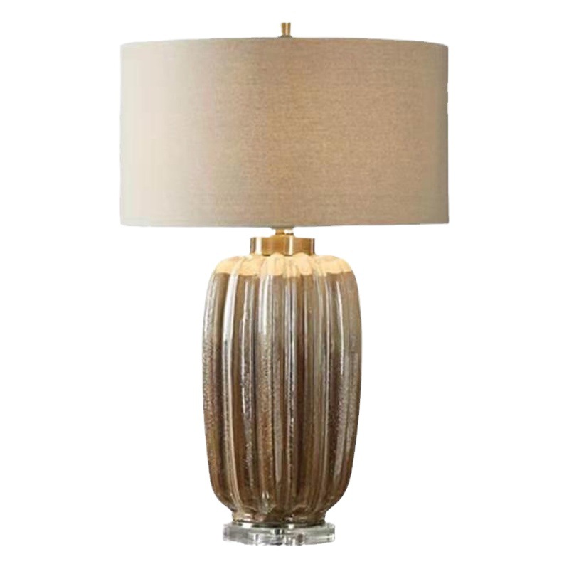 American Pumpkin-Shaped Table Lamp Model Room Designer Soft Decoration Villa Modern Living Room Bedroom Bedside Ceramic Table Lamp