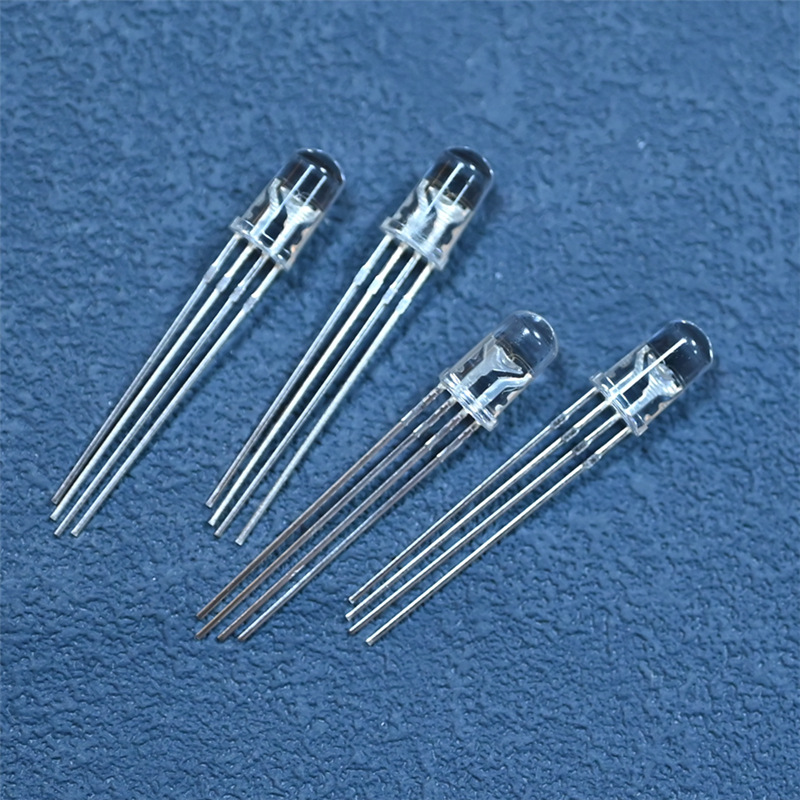 Picture of Processing of Curved Feet K Feet 5mm Common Cathode Common Yang Rgb Three-Color Direct Plug Full Color 3-Color Led Lamp F5 Full Color Lamp Beads