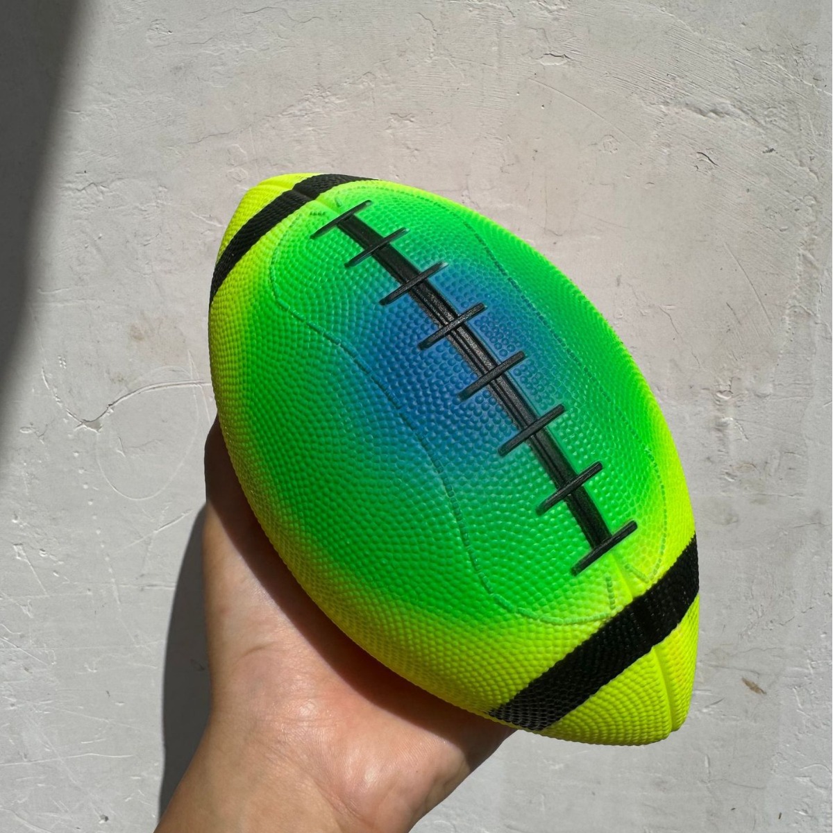 Picture of 22cm Rainbow Rugby 9 inches in Cross-border Test Large Thickened Untasteless American Football Inflatable