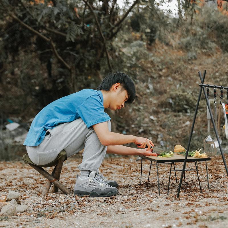 Picture of Outdoor Folding mesh table bamboo board dining table camping portable barbecue table multifunctional camping tableware draining rack mesh table