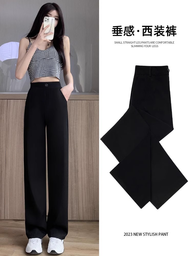 Wide-Leg Pants Women's Pants New Style Drapedy Narrow Straight Pants 2025 Spring Small Casual Korean Style Suit Pants