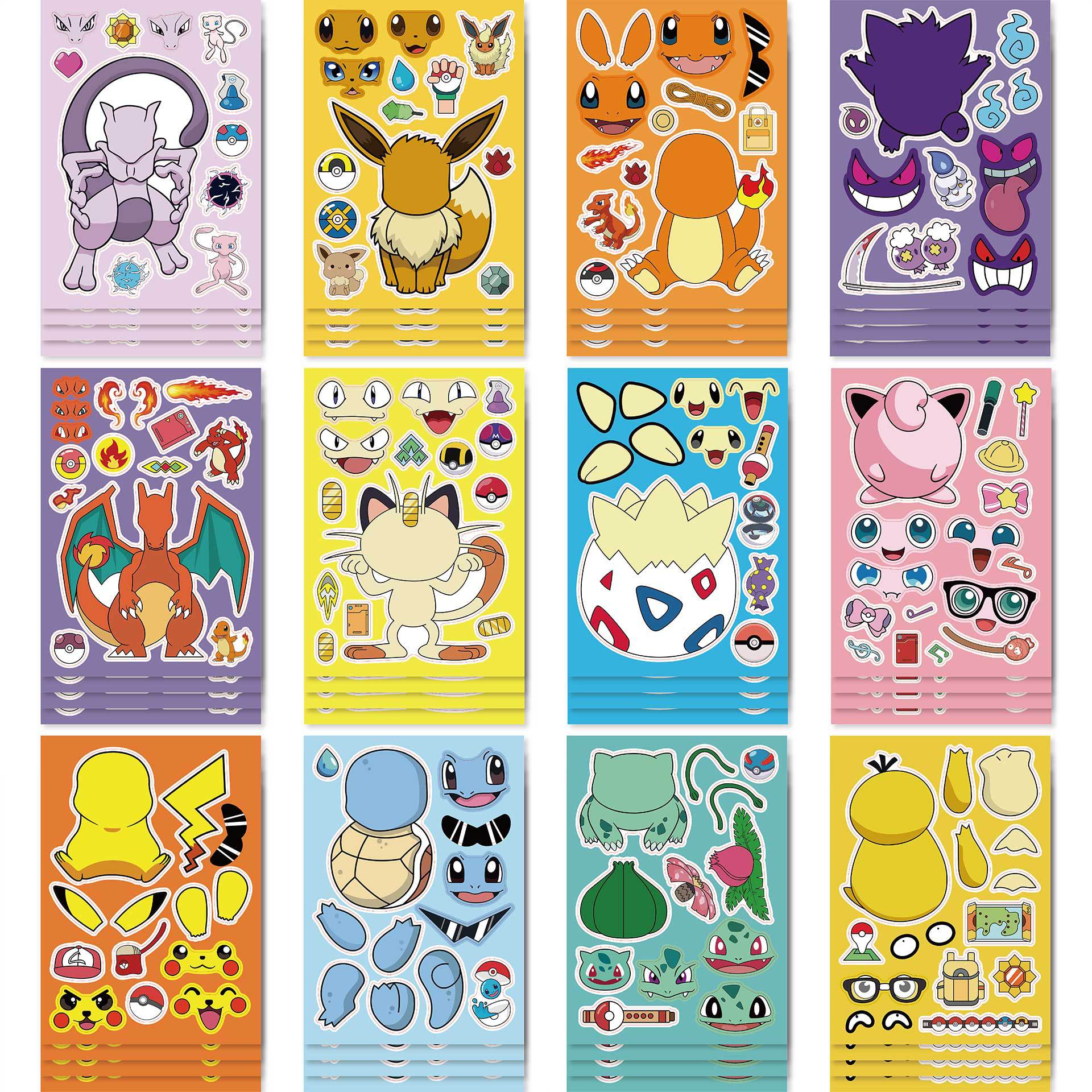 CM2304006 Pikachu Magic Children's Anime Cartoon Parent-Child Interactive Puzzle Puzzle Hand Account DIY Sticker