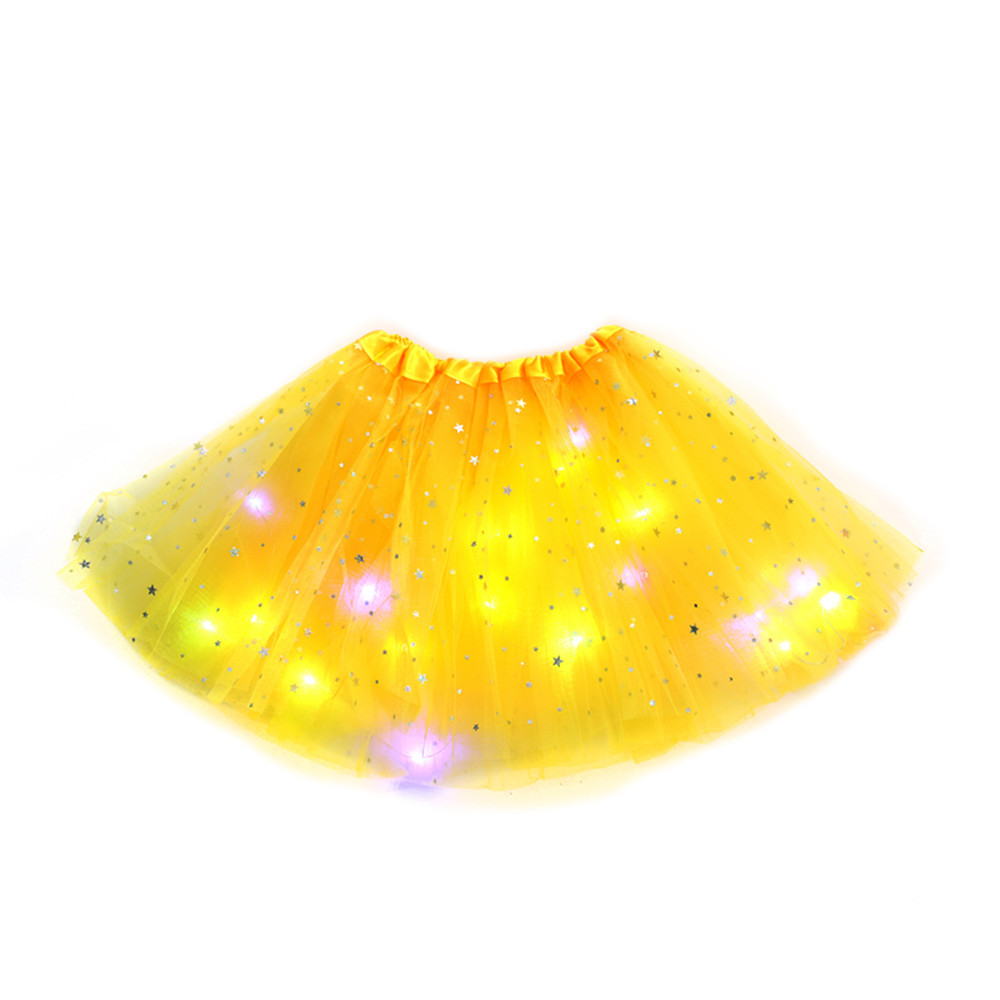 Picture of ins foreign trade European and American children's sequins led with light luminous tutu skirt luminous half-length mesh skirt light tutu skirt