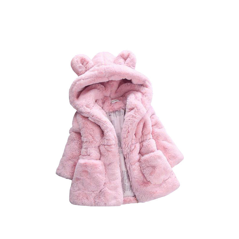 Picture of Foreign Trade Cross-border Girls' Winter cotton and thickening Coat Children's Ear Woolen Sweater Children's Baby Warm Cotton Coat