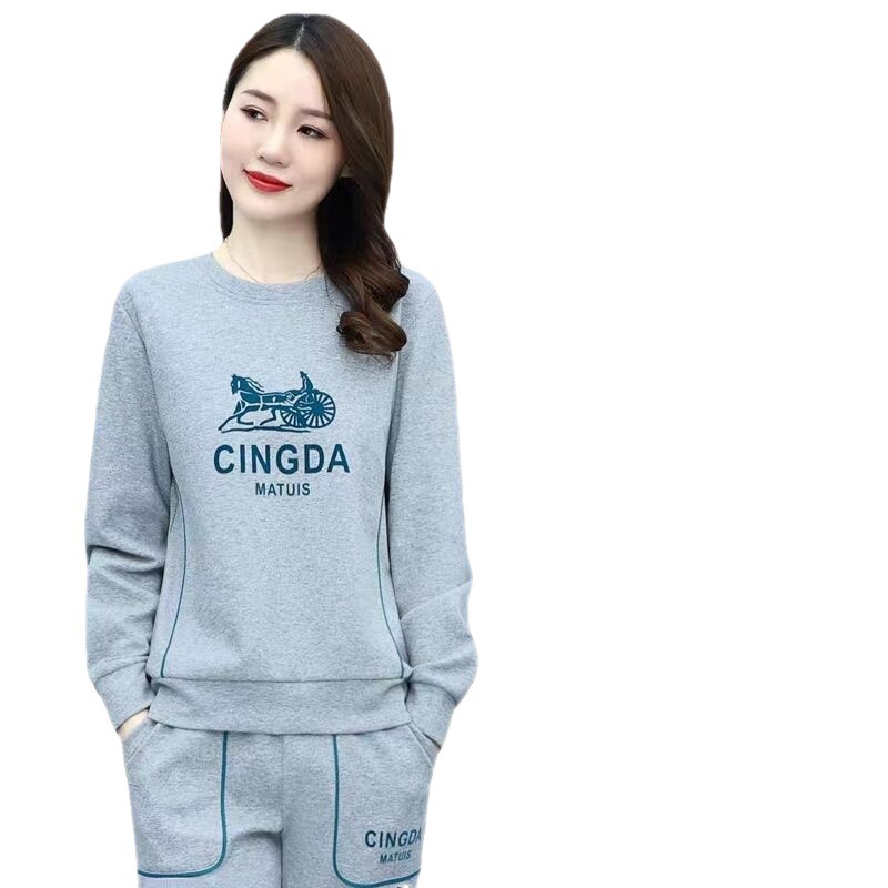 Picture of 787# spring and autumn sportswear suit women's 2022 new Korean style loose plus size women's casual fashion two-piece suit