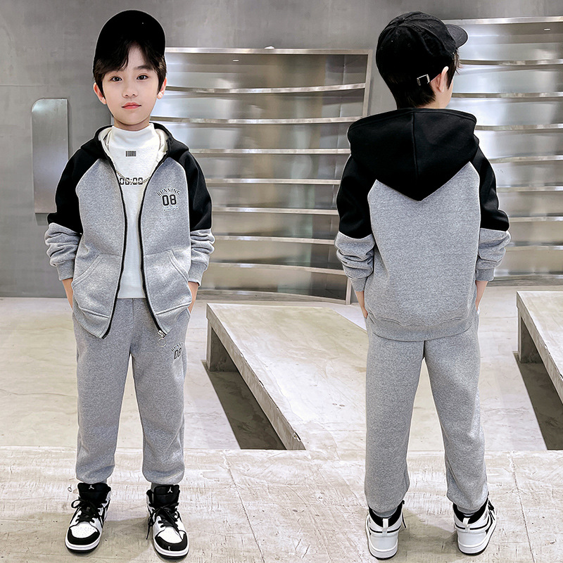 Picture of Children's Clothing Boy's Autumn Clothing suit 2025 New fleece-lined Fashion Handsome Children's Spring and Autumn Big Boy's Autumn Sportswear