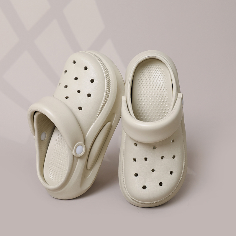 Picture of S052 Contrast Color Height-increasing Hole Shoes for Women Summer Height-increasing Feeling of Stepping on Shoes Can be Wearable for Men's Indoor Eva Anti-skid