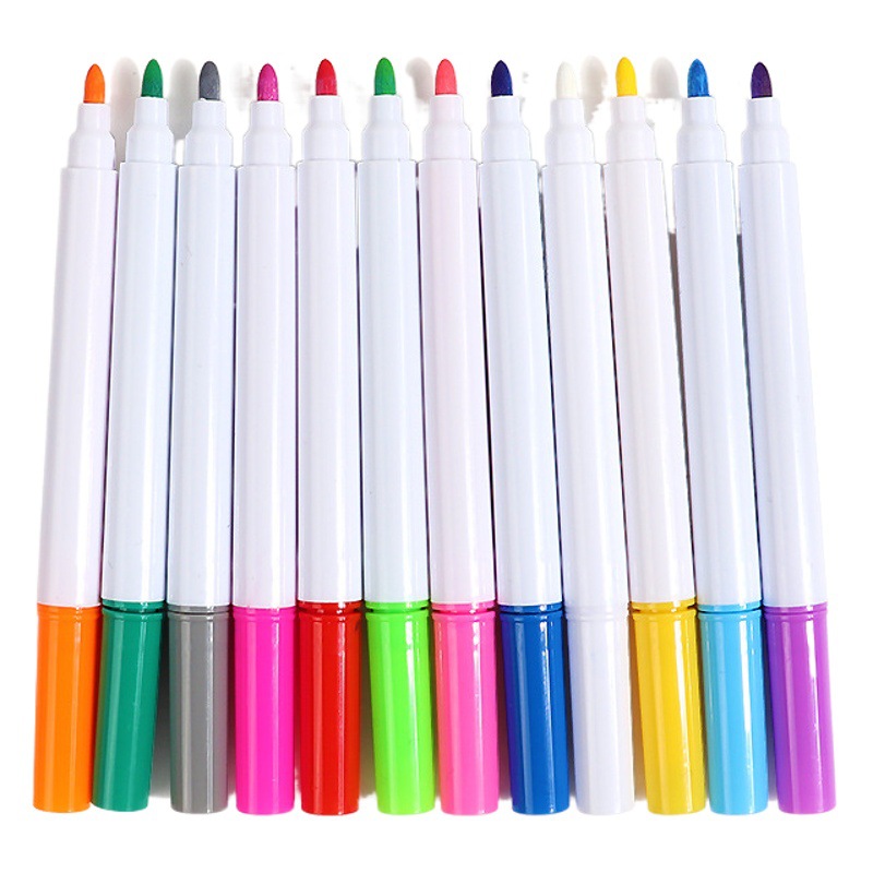 Picture of Dust-free water soluble liquid chalk water-based erasable children's blackboard acrylic board graffiti 12 color light board pen wholesale
