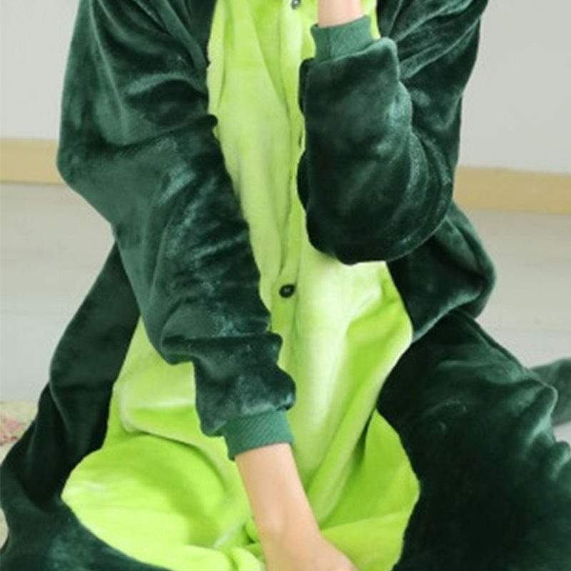 Picture of Cross-Border Flannel Adult and Children Dinosaur One-Piece Pajamas Animal Dinosaur One-Piece Pajamas Parent-Child Home Performance Clothes