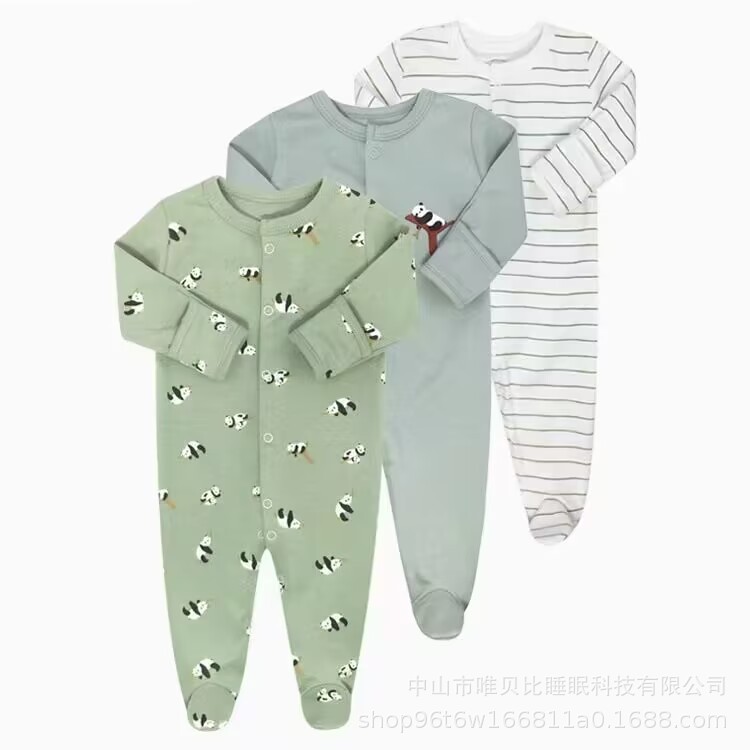 Picture of Baby's jumpsuit spring, summer, autumn and winter 0-12 months newborn's pure cotton Harbin clothes baby's base long crawling clothes