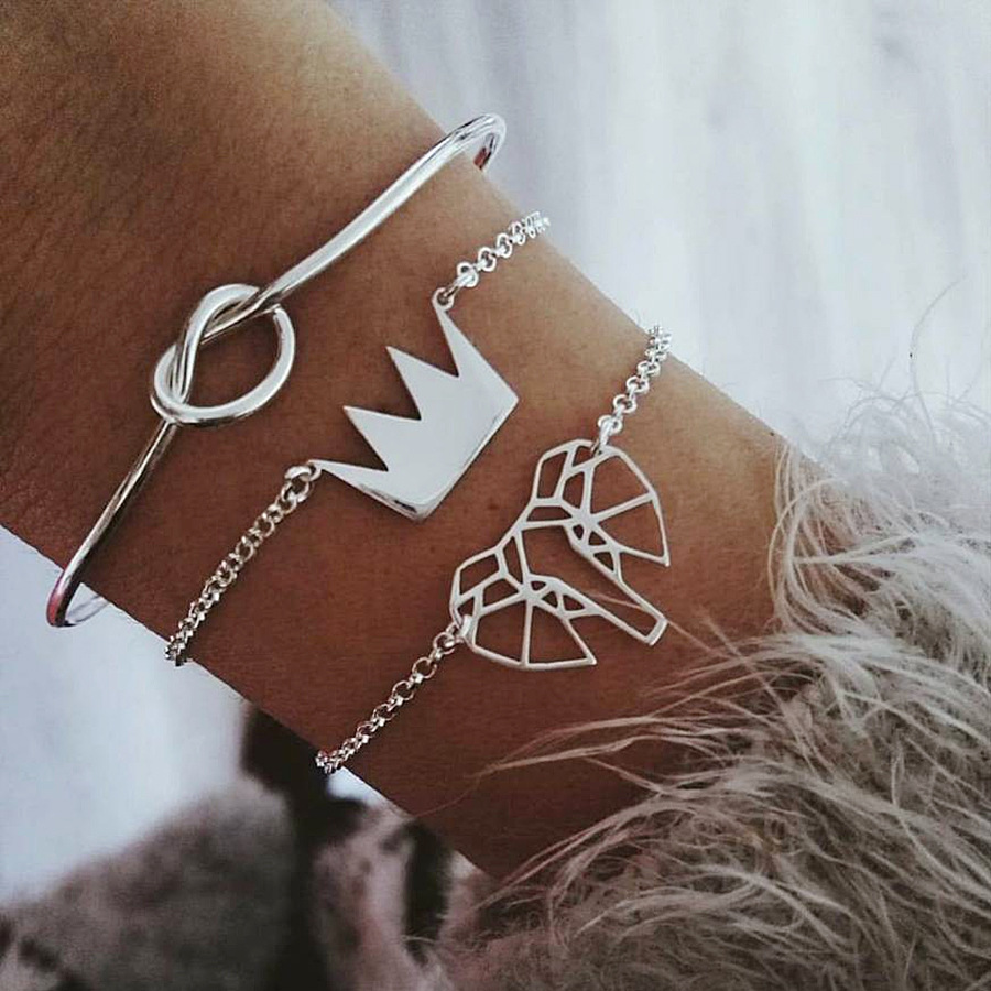 European and American Simple New Style Cross-Border E-Commerce Jewelry Knotted Bracelet Crown Personalized Street Style New Bracelet for Women