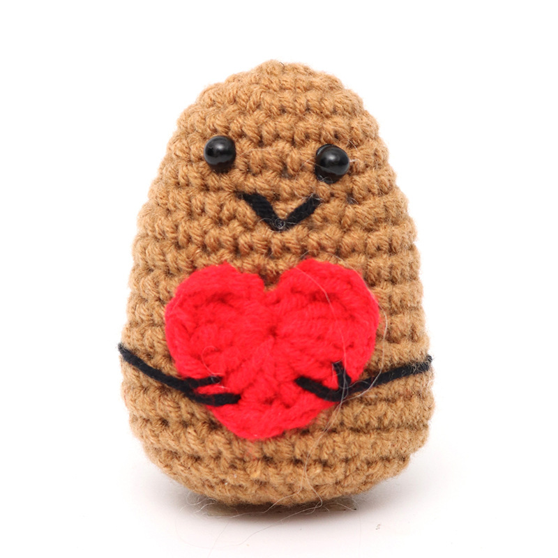Picture of Cross-Border Hot-Selling Wool Crochet Positive Energy Potato Knitted Wool Cucumber Positive Energy Wool Crocheted Doll Finished Product