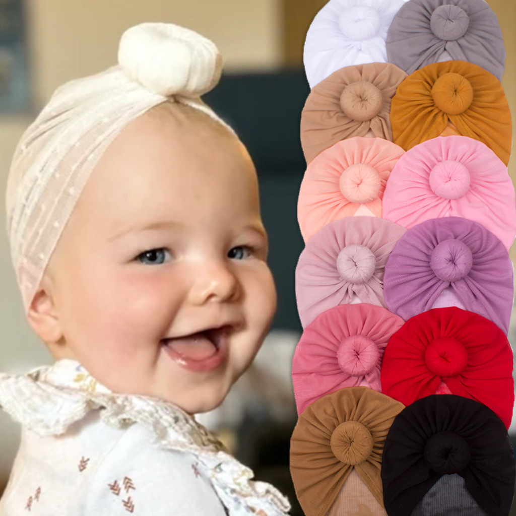 European and American New Summer Baby Donut Hat Mesh Breathable and Cool Baby Boneless Fetal Hat Kidsren's Hat