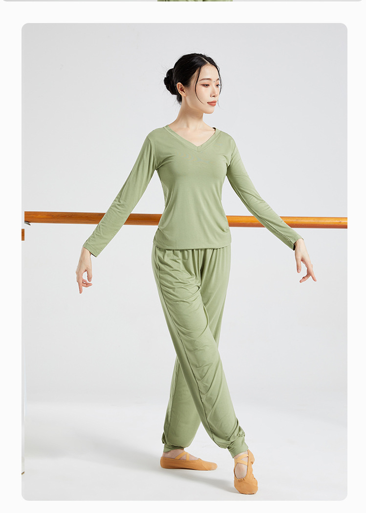 Picture of Yoga Clothing Women's New suit Women's Autumn and Winter Professional Body Training Clothing V-neck Modal Dance Women's Suit plus size