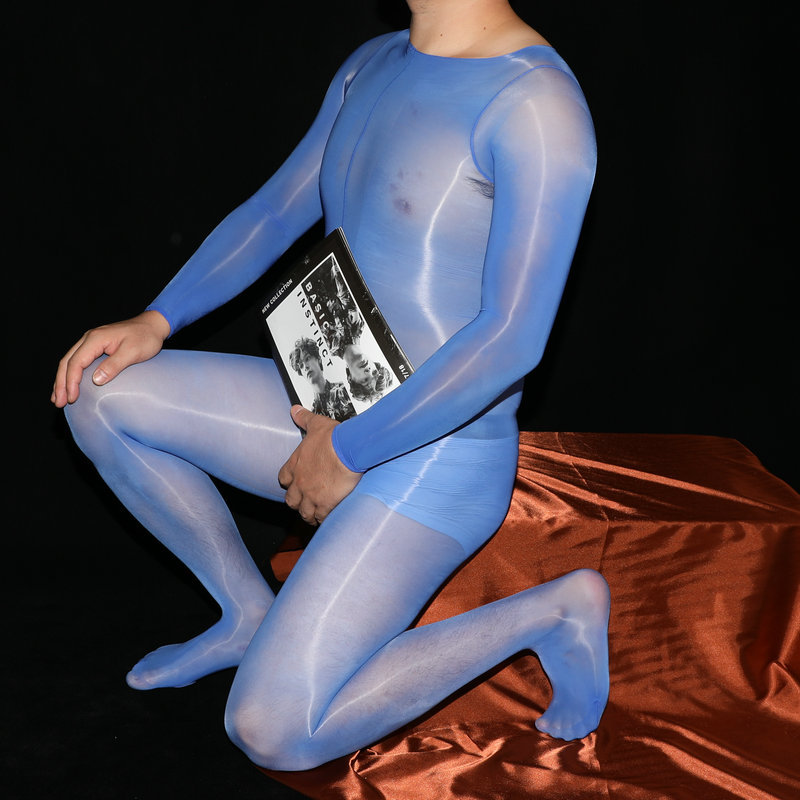 Picture of AliExpress large size shiny full body stockings jumpsuit shiny 912 needle with jj suit men's God pants full body stockings