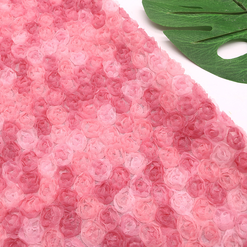 Picture of 3D Three-dimensional Small Rose Chiffon Disc Flower Mesh Embroidered Children's Clothing Hanfu Skirt Lace Lace Wedding Fabric Multicolor