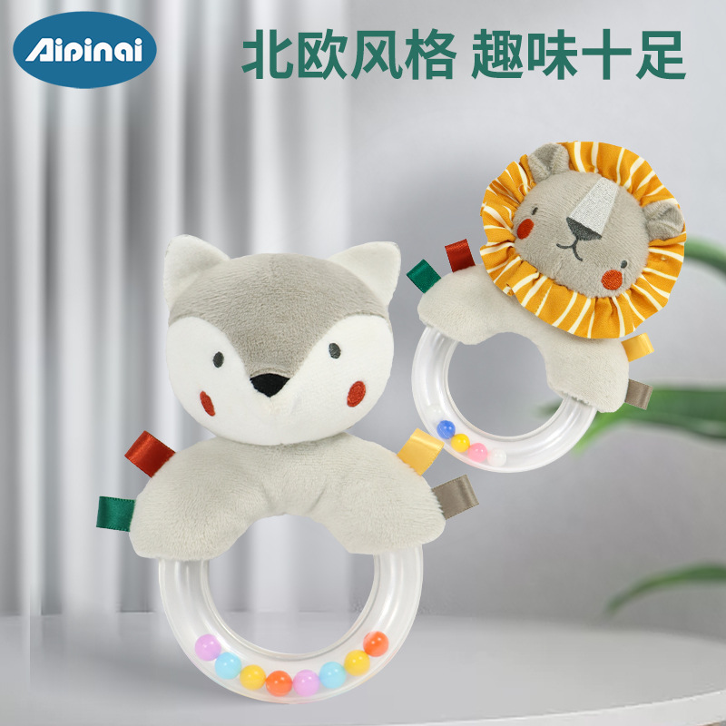 Picture of New Baby Hand Ring 0-1 Years Old Grasping Bracelet Ring Newborn Baby Hand Rattle Plush Toy in Stock