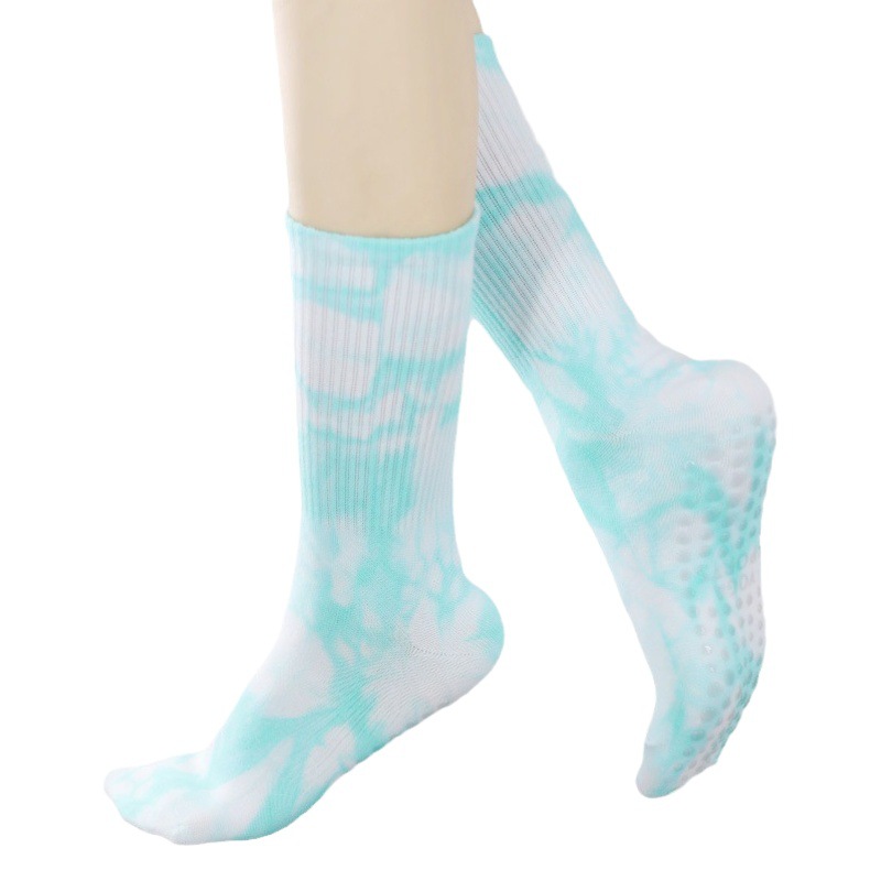 Non-Slip Dispensing Yoga Socks Indoor Outdoor Gym Dance Socks Pilates Cotton Sports Socks JK Tie-Dye Socks