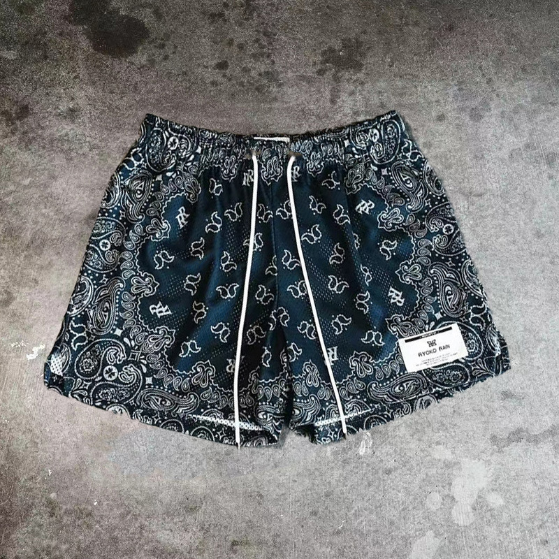 American Ryokor Cashew Flower Shorts Men's Casual Sports Running Fitness Mesh Quick-Drying Basketball Quarter-Length No More Than the Knee