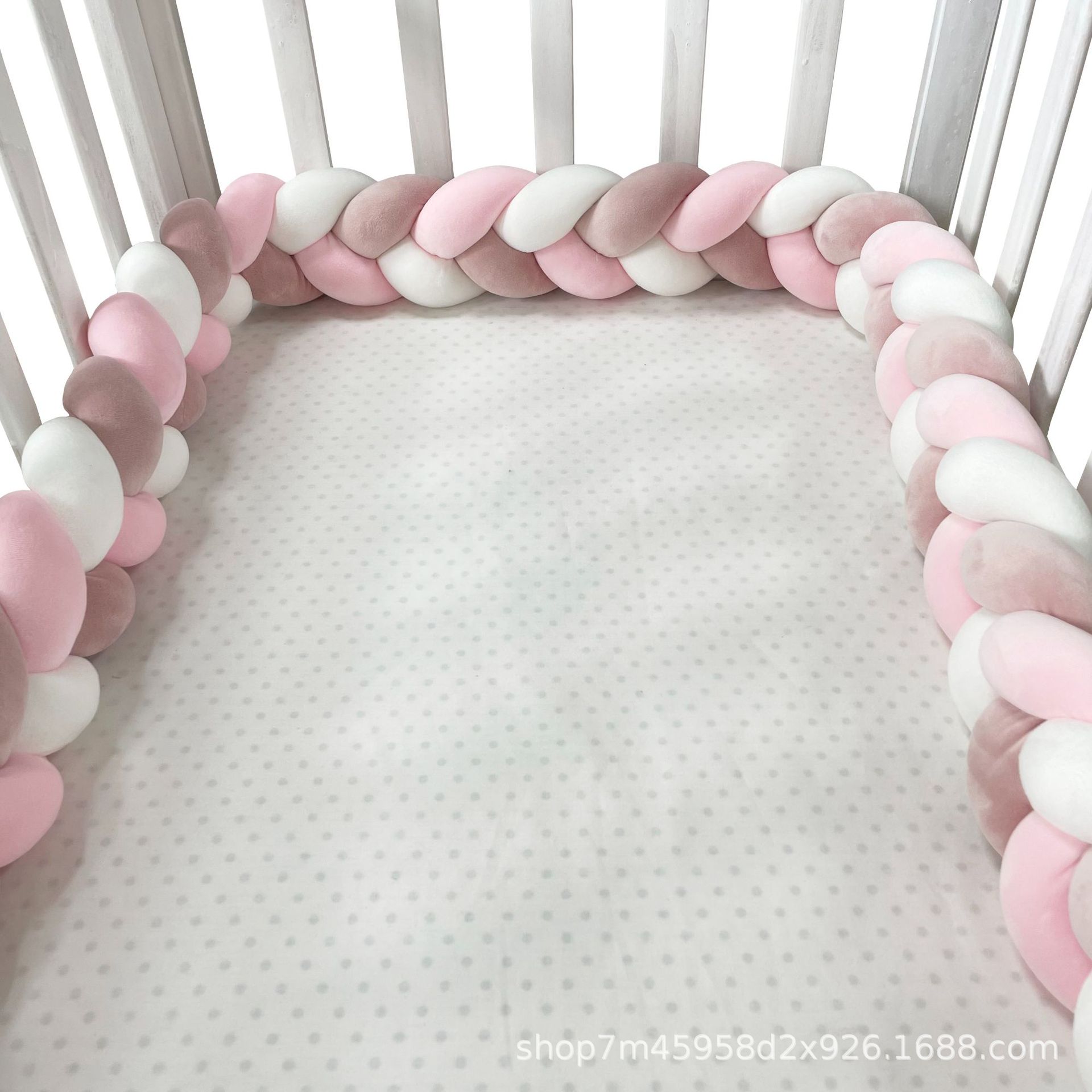 Picture of Baby Bed Circumference ins New Hand-Woven Long Knotted Ball Three-strand Brait Anti-collision Soft Bag Baby Bed Circumference